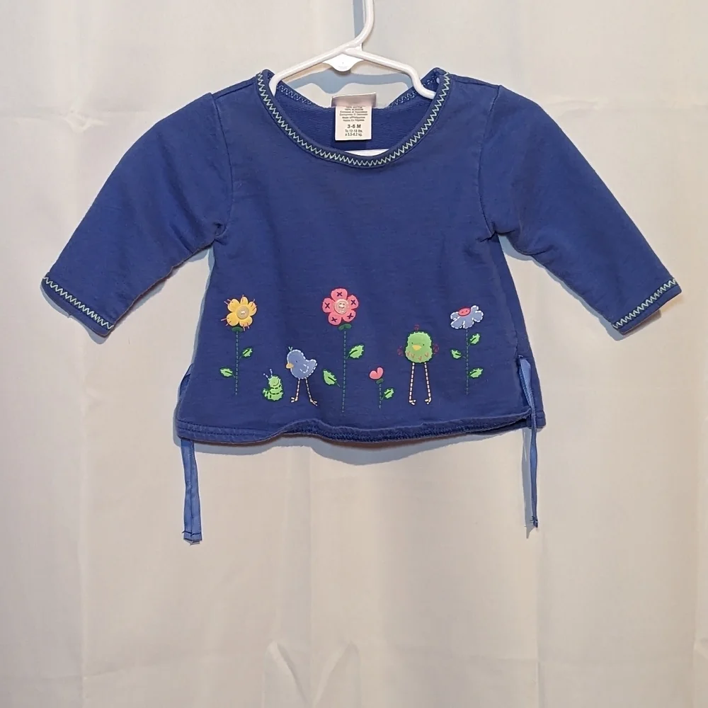 Carter's Blue Long Sleeve Tee with Floral Design